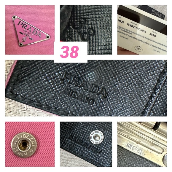 PRADA Pink Logo Nylon 6-Key Wallet Mini Bag w/ auth card - Picture 4 of 15